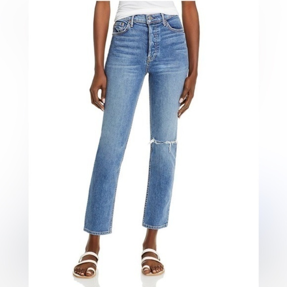 ✅ NWT Grlfrnd Jeans Reed Cropped Straight Leg in Sandblast